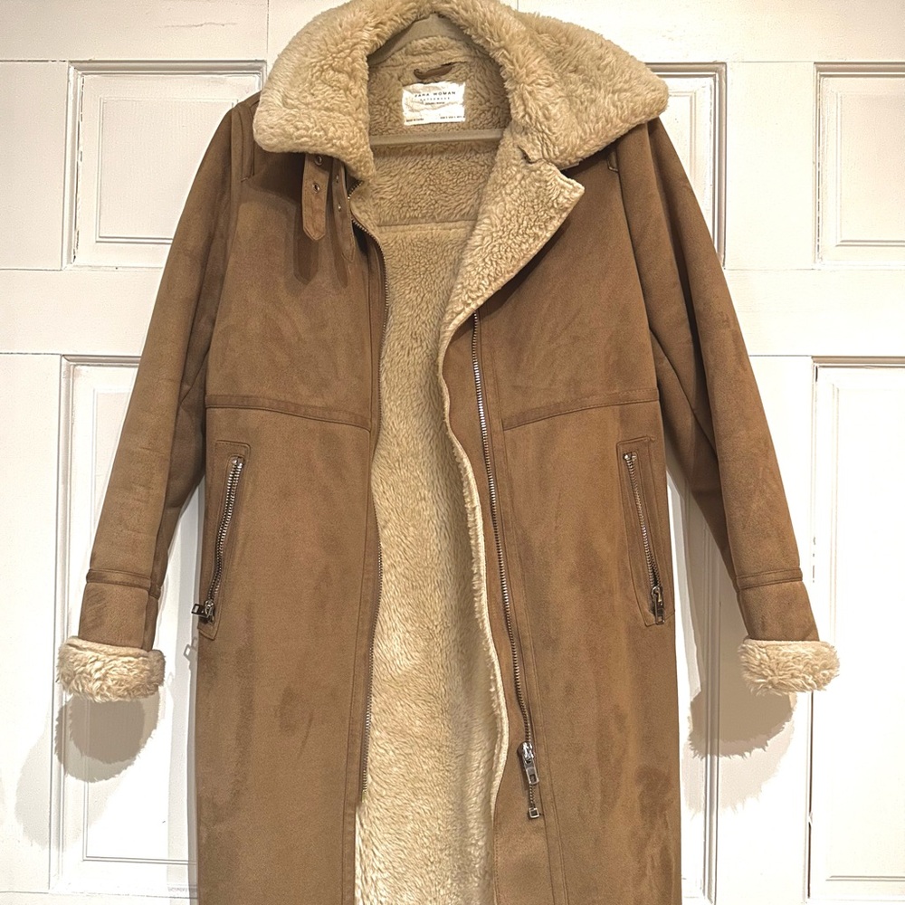 Zara Cream Shearling Coat